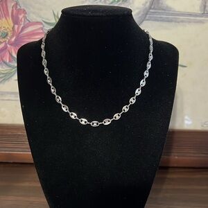 stainless steel coffee bean mariner chain necklace